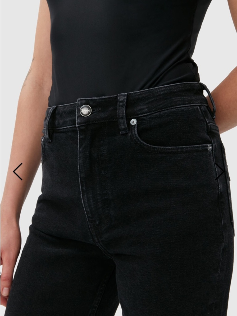 Ganni Black High-Rise Betzy Jeans - Picture 3 of 16